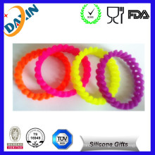 Mixed Color Silicone Bead Bracelet Small Round Silicone Bracelet